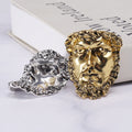 Sculpted Classical Face Brooch in Gold and Silver Tones view 4