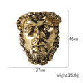 Sculpted Classical Face Brooch in Gold and Silver Tones view 5