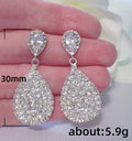 Open Pavé Teardrop Dangle Earrings in Silver Tone Jewelry Accessory view 2