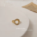 Gold Crystal Pave Open Circle Adjustable Ring Pair view 4