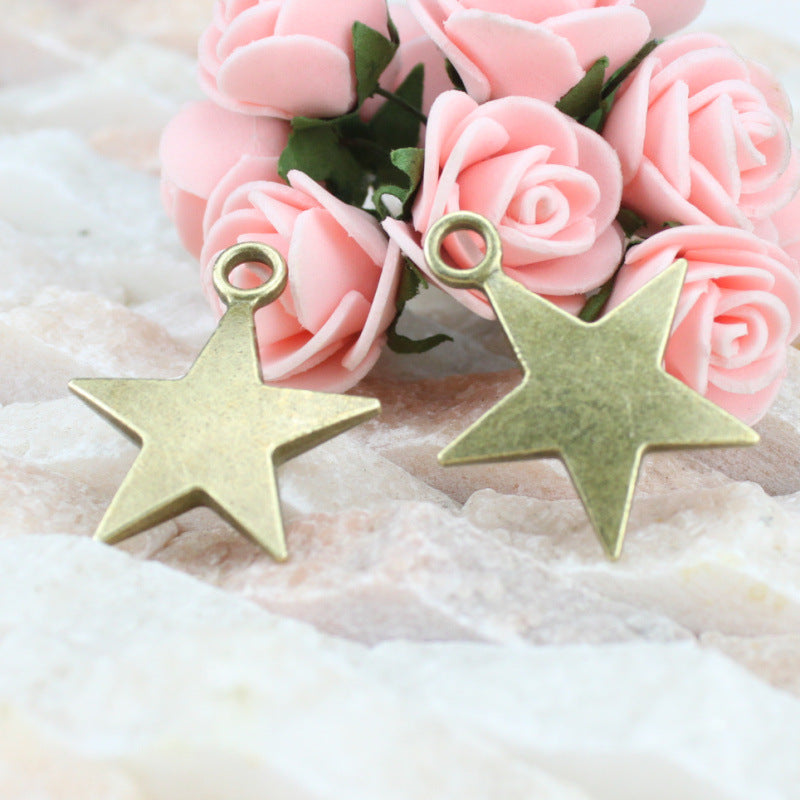 Double-Sided 3D Star Alloy Charm Pendant 30mm