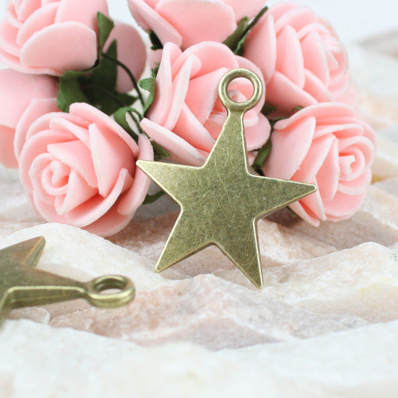 Double-Sided 3D Star Alloy Charm Pendant 30mm