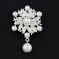 Black Silver Tone Pearl Maple Leaf Cluster Pearl Look Two Designs Metal Brooch Pin view 1
