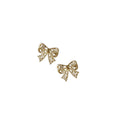 Mini Openwork Bow Stud Earrings In Gold And Silver Tone view 5