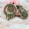 Palm Hand Round Pendant Tray Jewelry Making Component view 2