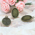 Small Oval Plain Pendant Trays in Antique Bronze and Silver view 3