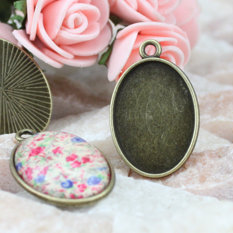 25x18mm Oval Alloy Cabochon Tray Pendant Bezel Setting