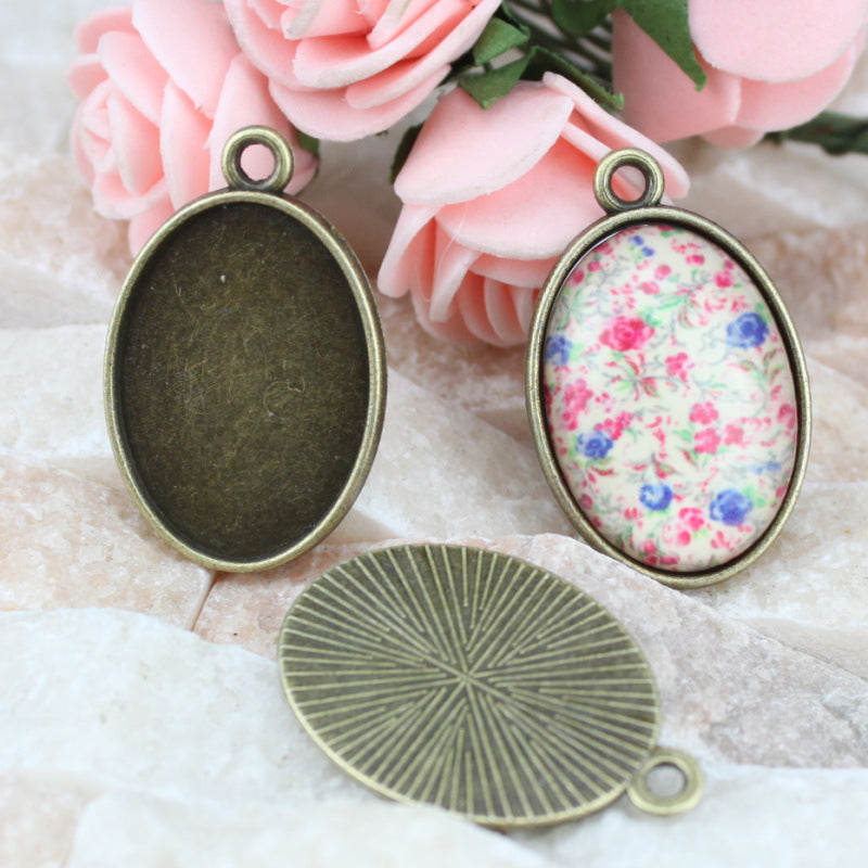 25x18mm Oval Alloy Cabochon Tray Pendant Bezel Setting