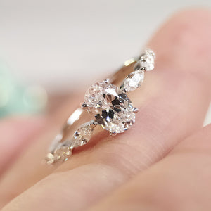 Round Three-Stone Vine Ring In Gold And Silver Tones