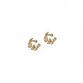 Gold Textured Leaf Branch Ear Cuff Clip No Piercing view 5