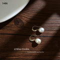 Gold Fishhook Baroque White Freshwater Pearl Drop Earrings view 4
