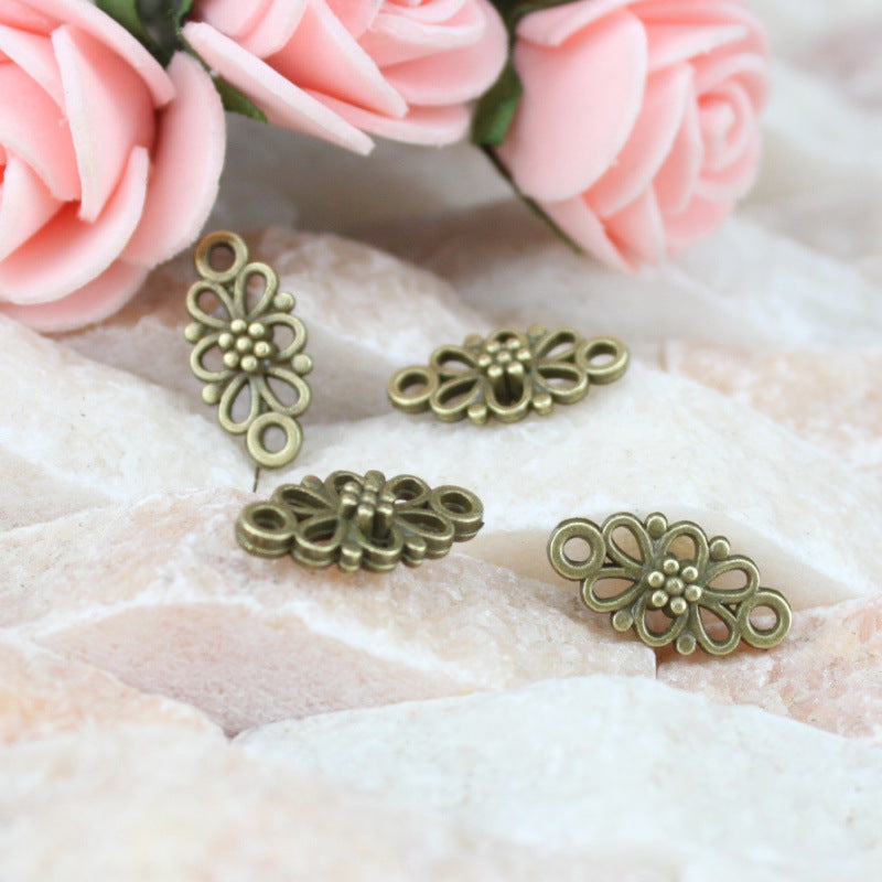 Alloy Flower Connector Charm 16x8mm