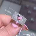Silver Tone Wide Band Open Heart Pave CZ Ring Sizes 6-12 view 5