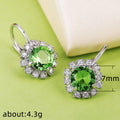 Green Floral Cluster Silver Tone Drop Earrings Jewelry Accessory view 5