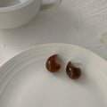 Chunky Crescent Stud Earrings In Blue Ivory Green And Amber view 9