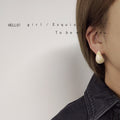 Chunky Crescent Stud Earrings In Blue Ivory Green And Amber view 2