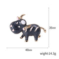 Enamel Calf Cow Brooch Black and White Gold Tone Accents view 5