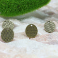 Oval Textured Message Tag Alloy Charm in 2 Metal Finishes view 2