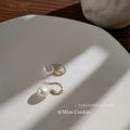 Gold Fishhook Baroque White Freshwater Pearl Drop Earrings view 3