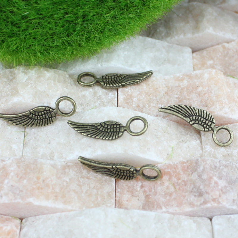 23x6mm Mini Wing Feather Alloy Charm Pendant