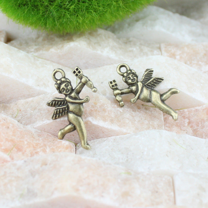 Vintage Torch Angel Alloy Charm Pendant 23x15mm