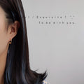 Matte Gold-Tone Open C-Shape Mini Hoop Stud Earrings Pair view 2
