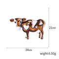 Enamel Heart Cow Brooch Brown White or Black Metal Pin Brooch view 5