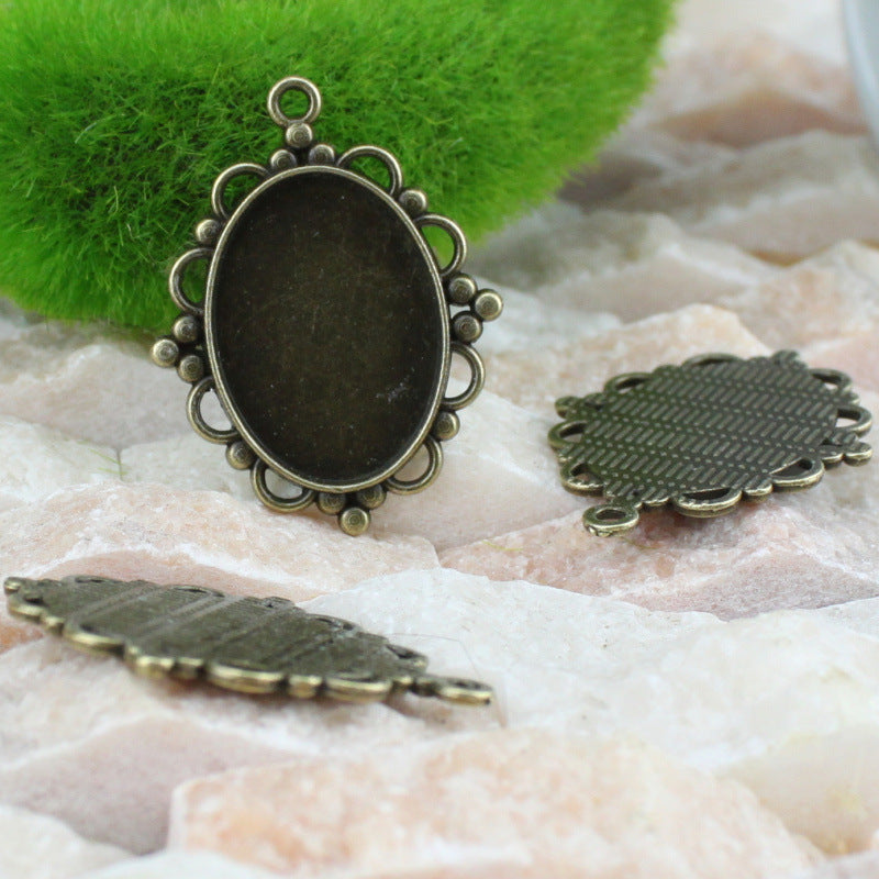25x18mm Oval Cabochon Tray Pendant Base for DIY Jewelry