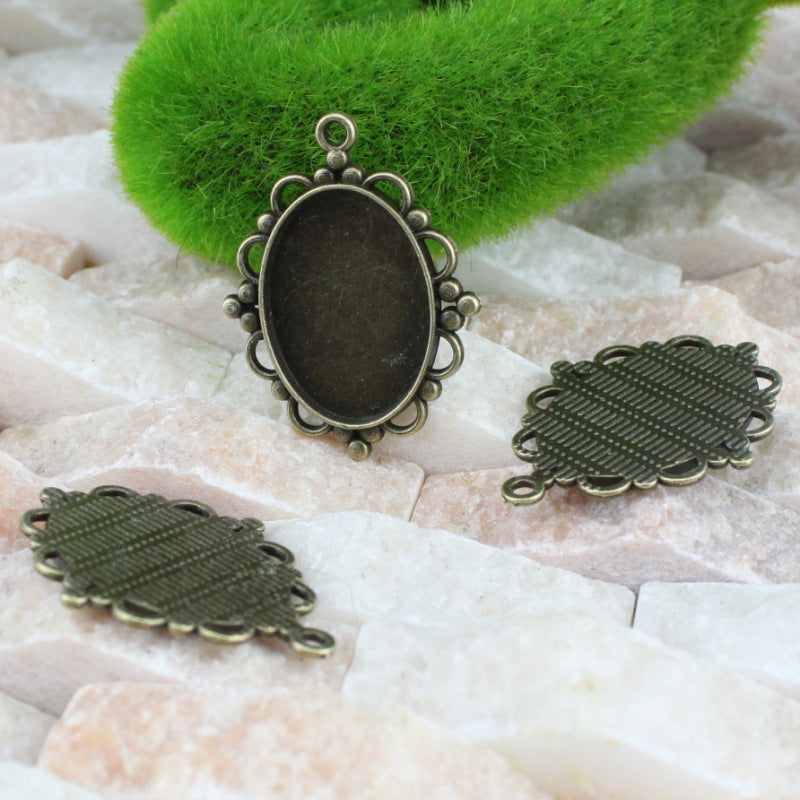 25x18mm Oval Cabochon Tray Pendant Base for DIY Jewelry