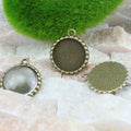 Small Round Beaded Pendant Tray Jewelry Making Component view 2