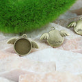 Angel Wing Round Pendant Tray Jewelry Making Component view 2