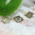 Angel Wing Round Pendant Tray Jewelry Making Component view 3