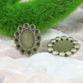Oval Beaded Cluster Pendant Tray Jewelry Making Component view 2