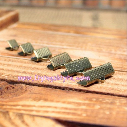25mm Antique Bronze Ribbon Clamp Bracelet Clasp