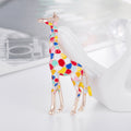 Red Gold Tone Giraffe Geometric Enamel Metal Brooch Pin view 3