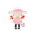 Pink Gold Tone Flower Crystal Metal Brooch Pin for Jackets and Lapels view 6