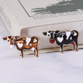 Enamel Heart Cow Brooch Brown White or Black Metal Pin Brooch view 4