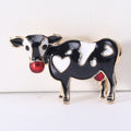 Enamel Heart Cow Brooch Brown White or Black Metal Pin Brooch view 8