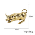 Sculpted Charging Bull Brooch in Polished Gold or Silver Tone view 5