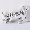 Sculpted Charging Bull Brooch in Polished Gold or Silver Tone view 7