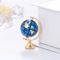 Blue Gold Tone Planet Globe Enamel Three Designs Metal Brooch Pin view 3