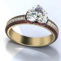 Clear Heart Stone Double Band Ring in Gold Tone Jewelry Accessory view 4