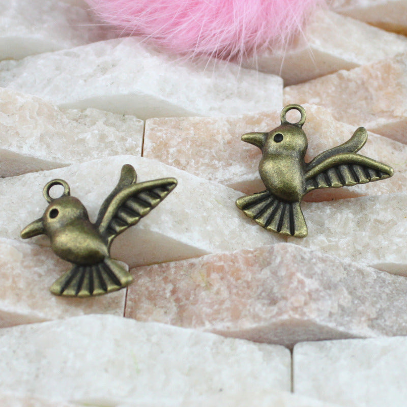 25x23mm Vintage Bird Wing Alloy Charm Pendant