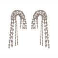 Crystal Arch Fringe Earrings with Sparkling Stone Details view 5