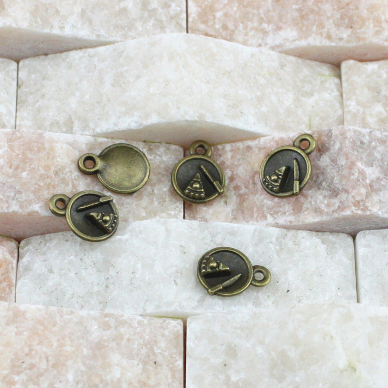 Mini Plate Cake Alloy Charm Pendant 8mm