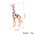 Red Gold Tone Giraffe Geometric Enamel Metal Brooch Pin view 2