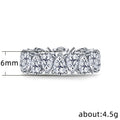 Silver Tone Pear CZ Full Eternity Band Ring Sizes 6-10 view 5