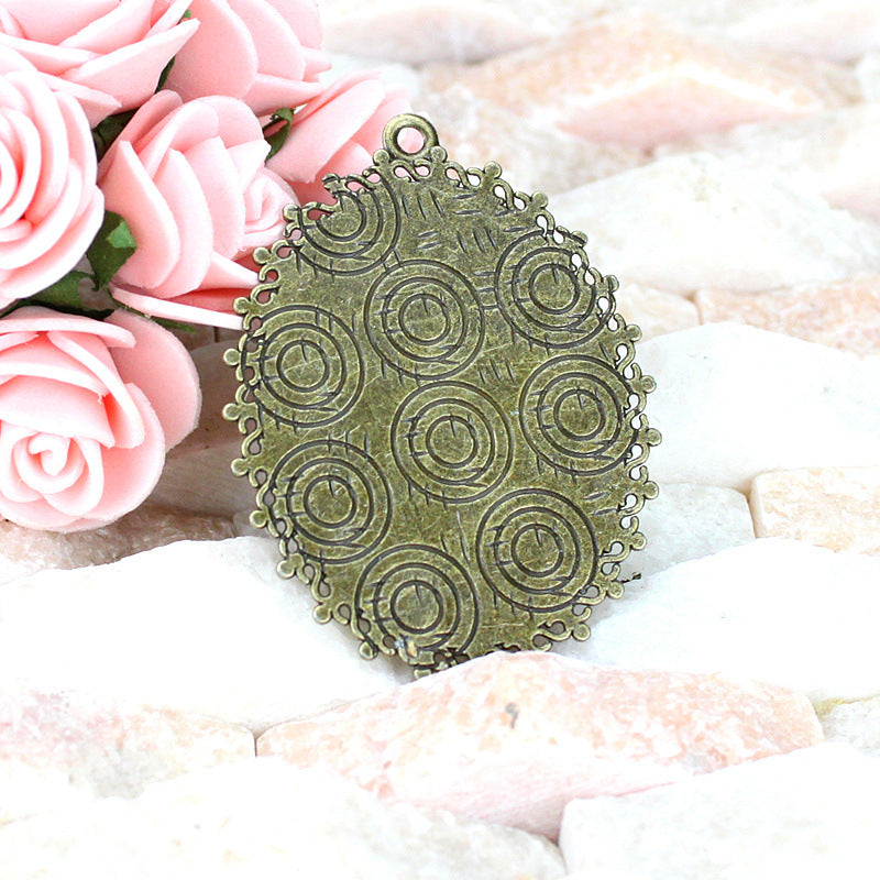 30x40mm Oval Alloy Cabochon Tray Pendant Base