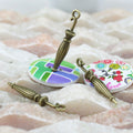 35x5mm Vintage Umbrella Alloy Charm Pendant