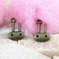 Long Ear Rabbit Head Metal Charms in Gold, Bronze and Silver Tones view 1
